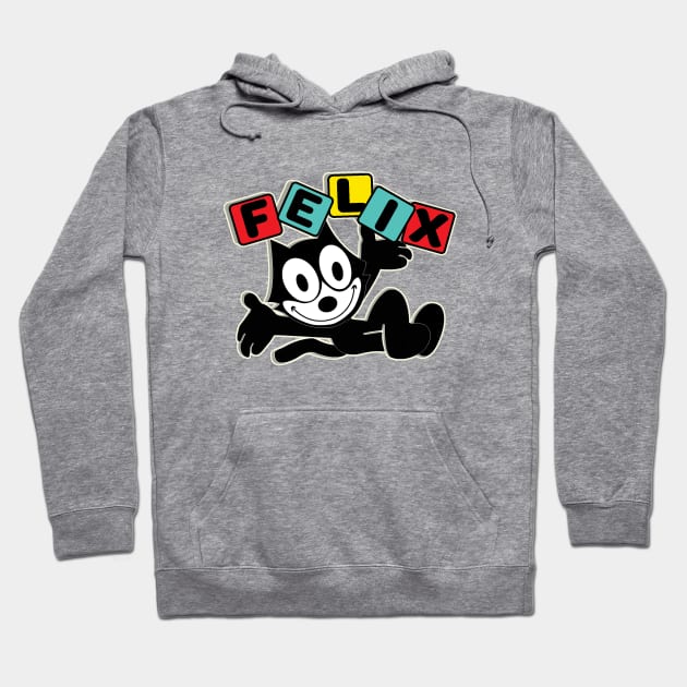 Felix Cat Comics Retro Future Atomic Age TV in Joyful Design Hoodie by VogueTime